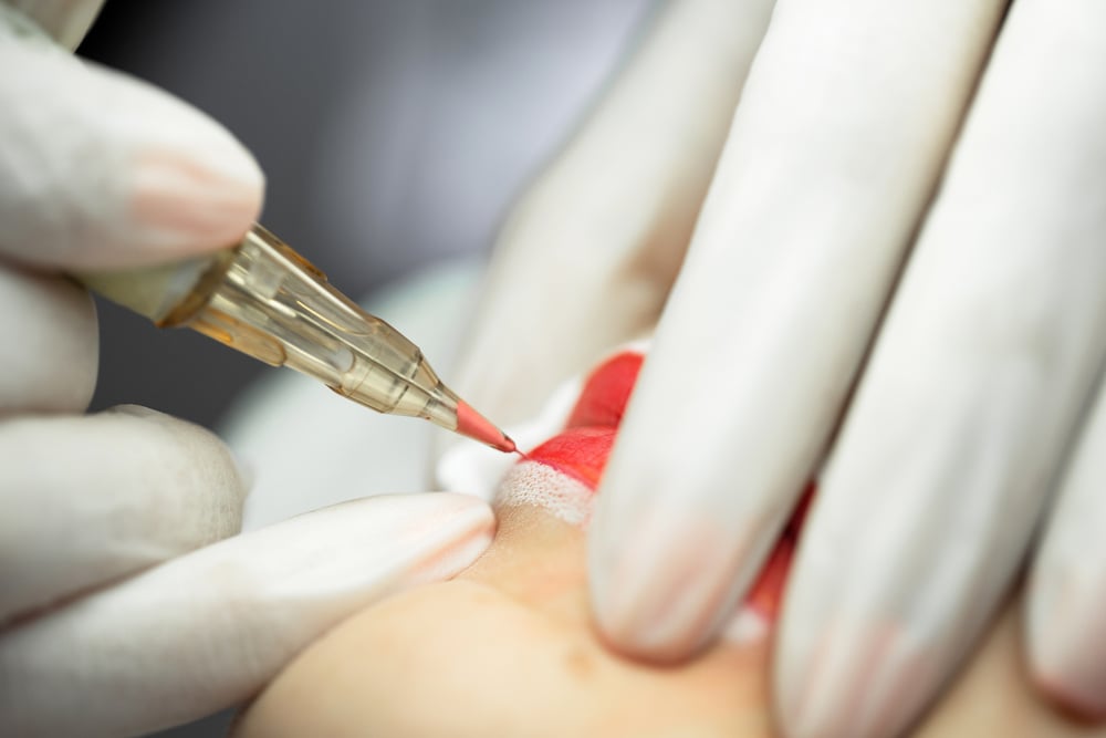Professional Permanent Makeup Procedure - Lip Blushing